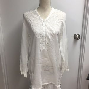 Johnny Was Mini Eyelet Embroidery Tunic